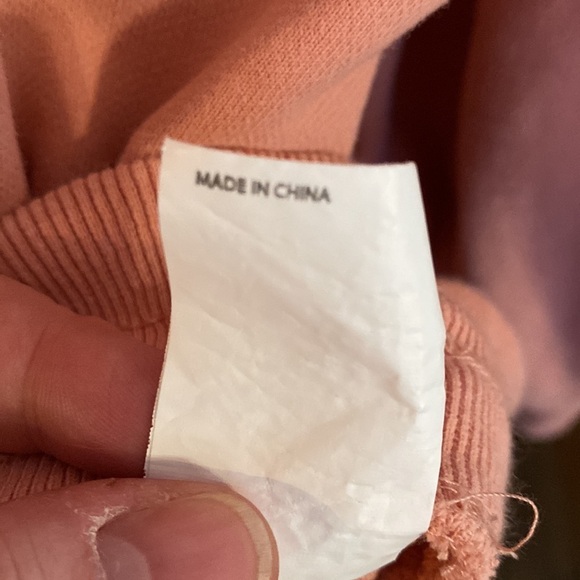 Nap Loungewear Peach Coral Oversized Sweatshirt Hi-Low Drawstring Hem Size Large - Picture 9 of 9